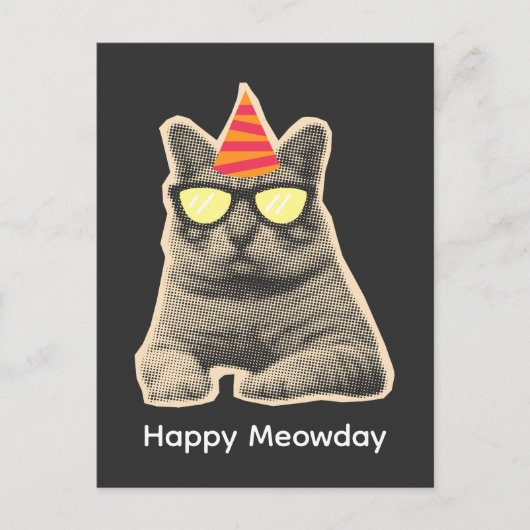 Grappige kat verjaardag briefkaart (Voorkant)