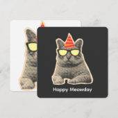 Grappige kat verjaardag kaart (Voorkant / Achterkant)