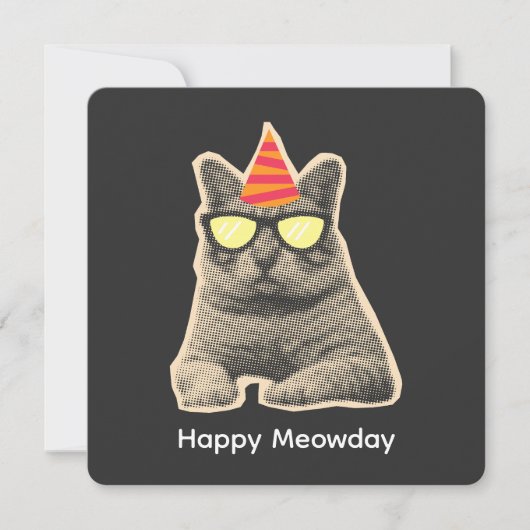 Grappige kat verjaardag kaart (Voorkant)