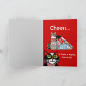 Grappige kat Verjaardag Kaart Gift (Binnen)