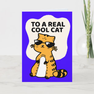 GRAPPIGE KAT VERJAARDAG ZONNEBRIL GEMBER WENSKAART KAART