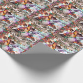 Grappige Kat Verward In Kerstmis Lichten Cadeaupapier (Hoek)