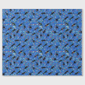 Grappige Kat Verward In Kerstmis Lichten Cadeaupapier (Vlak)