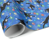 Grappige Kat Verward In Kerstmis Lichten Cadeaupapier (Rol Hoek)