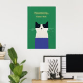 Grappige Kat 'Verwerken' Poster Tech Humor Kunstpr (Thuiskantoor)