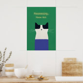 Grappige Kat 'Verwerken' Poster Tech Humor Kunstpr (Keuken)