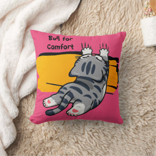 Grappige Kat, Vette Kat, Grappig Script, Moderne T Kussen