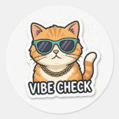 Grappige Kat Vibe Check Sticker Schattige Esthetie (Voorkant)
