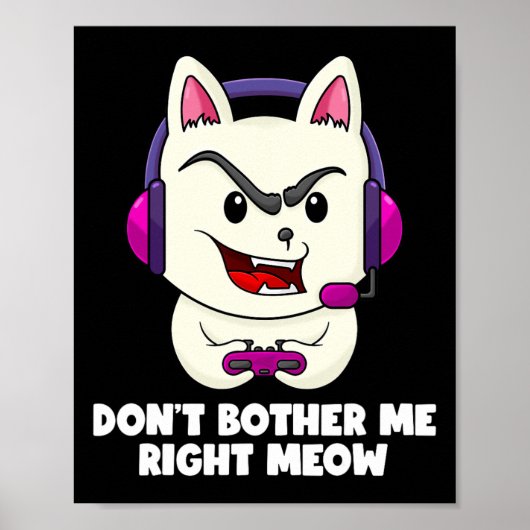 Grappige kat videogame Right Meow Gamer Boys 1 Poster (Voorkant)
