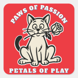 grappige kat vierkante sticker