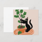 Grappige kat vijgenboom potplanten handgetekende k (Voorkant / Achterkant)