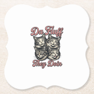Grappige kat vintage gravure Da Fluff They Doin De Kartonnen Onderzetters