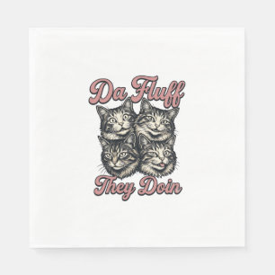 Grappige kat vintage gravure Da Fluff They Doin De Servet