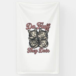 Grappige kat vintage gravure Da Fluff They Doin De Spandoek