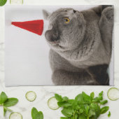 Grappige kat & vis handdoek met eigen naam (Gevouwen)