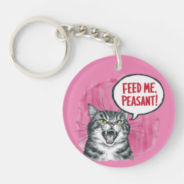 Grappige kat voedt me boer sleutelhanger