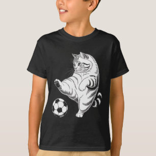 Grappige kat voetbal Ll Grafisch T-shirt