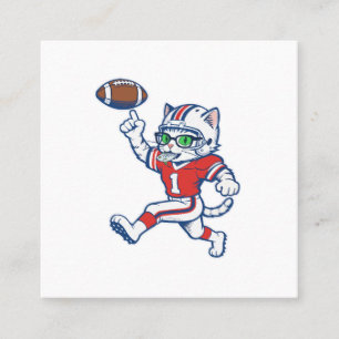 Grappige kat voetballer vierkante visitekaartje