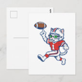 Grappige kat voetballspeler briefkaart (Voorkant / Achterkant)