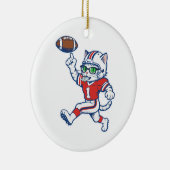 Grappige kat voetballspeler keramisch ornament (Rechts)