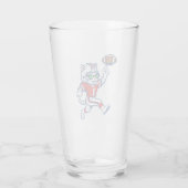 Grappige kat voetbalspeler glas (Achterkant)