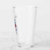 Grappige kat voetbalspeler glas (Links)