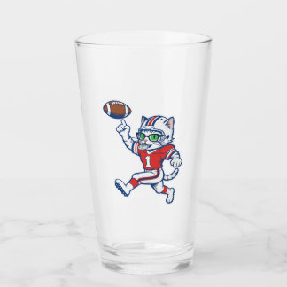 Grappige kat voetbalspeler glas