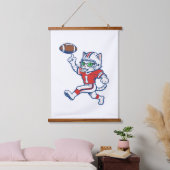 Grappige kat voetbalspeler hangend wandkleed (Slaapkamer)
