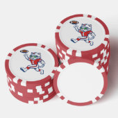 Grappige kat voetbalspeler poker chips (Opstapeling)
