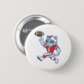 Grappige kat voetbalspeler ronde button 5,7 cm (Voorkant /achterkant)