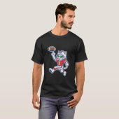 Grappige kat voetbalspeler t-shirt (Voorkant volledig)