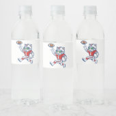 Grappige kat voetbalspeler waterfles etiket (Flessen)