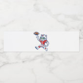 Grappige kat voetbalspeler waterfles etiket (Enkel label)