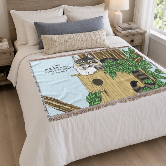 Grappige kat vogelhuis Bed & Breakfast Whimsical Deken