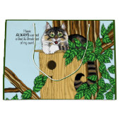 Grappige kat vogelhuis Bed & Breakfast Whimsical Groot Cadeauzakje (Voorkant)