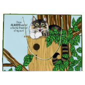 Grappige kat vogelhuis Bed & Breakfast Whimsical Groot Cadeauzakje (Achterkant)