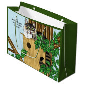 Grappige kat vogelhuis Bed & Breakfast Whimsical Groot Cadeauzakje (Voorkant Gekanteld)