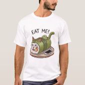 Grappige kat vormige sushi roll t-shirt (Voorkant)