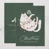 Grappige kat Vrolijke Kerstmis Groet Feestdagenkaart (Voorkant / Achterkant)