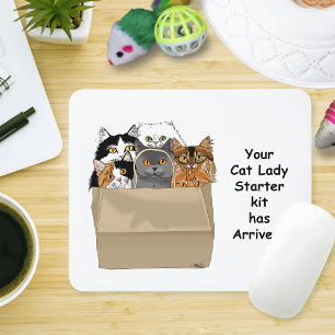 Grappige Kat Vrouw Starter Kit Humor Wit Muismat