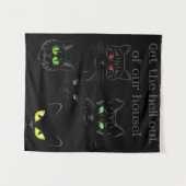 Grappige Kat Wandkleed (Voorkant (horizontaal))