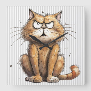 Grappige kat wandklok