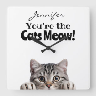 Grappige kat wandklok