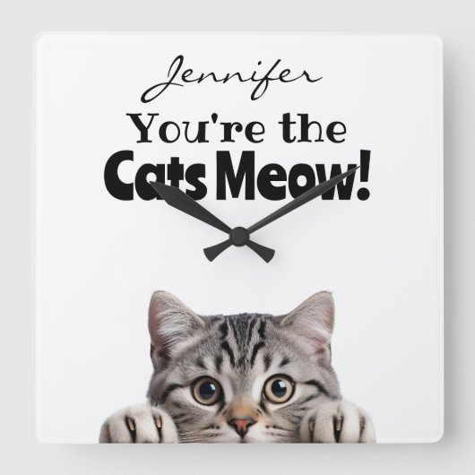 Grappige kat wandklok (Voorkant)