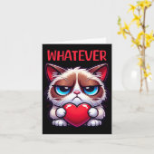Grappige Kat Wat Dan Ook Mopperige Valentijn Kaart (Gele Bloem)