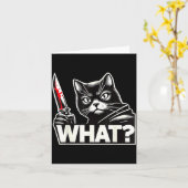 Grappige Kat Wat Grappige Halloween Zwarte Kat Man Kaart (Gele Bloem)