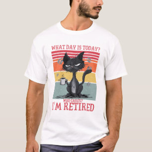 Grappige kat Wat is de dag van vandaag wie geeft m T-shirt