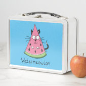 Grappige Kat Watermeloen Schattige Kinderen (In situ)