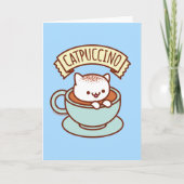 Grappige kat wenskaart: CATPUCCINO Kaart (Voorkant)