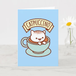 Grappige kat wenskaart: CATPUCCINO Kaart